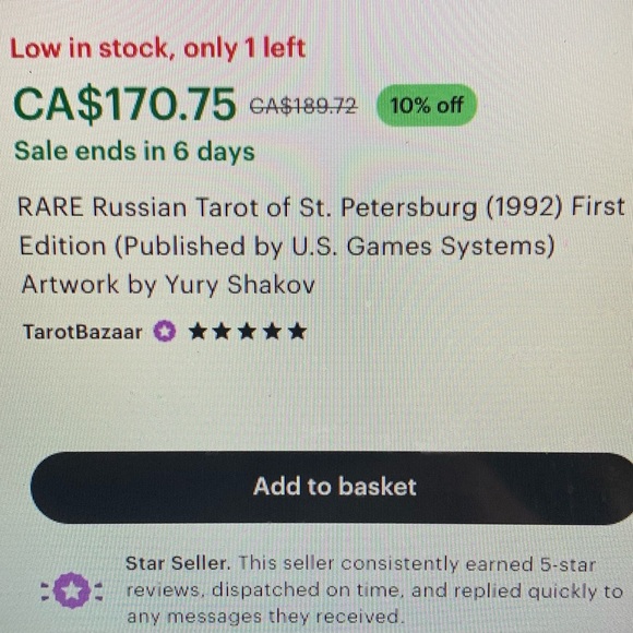 Vintage 1st Edition Russian Tarot Cards of St. Petersburg. - Picture 6 of 6